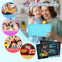 LCD psací tablet pro děti dobíjecí 13palcový kreslící tablet Magic Board Blue, ekologická vzdělávací hračka psací tablet, vánočn